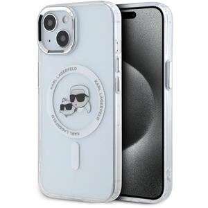Karl Lagerfeld IML K&CH Heads Metal Frame MagSafe iPhone 14 átlátszó tok kép