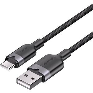 Vention USB 2.0 A Male to C Male 3A Cable 1M Black Aluminum Alloy Type kép