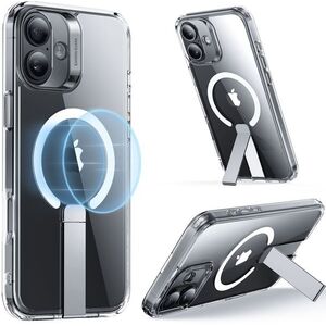 ESR Boost Flickstand Case (HaloLock), Compatible with iPhone 16 Plus, Clear tok kép