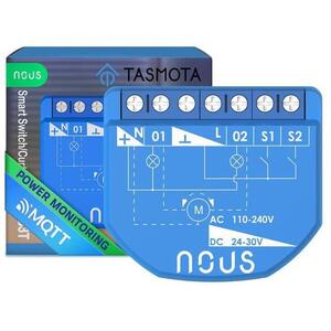 Nous B3T WiFi Tasmota Kapcsoló modul (2 csatorna, fogyasztásmérés) / Redőnyvezérlő modul (1 csatorna kép