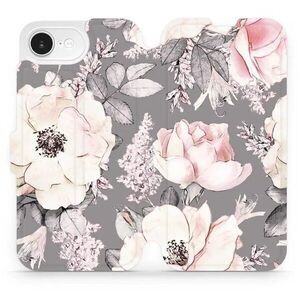 Mobiwear Apple iPhone 16e / 17e flip tok - virágok kép