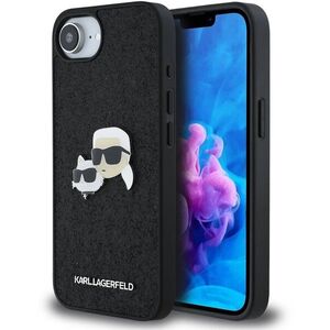 Karl Lagerfeld Fixed Glitter Metal K&CH telefon tok iPhone 16e/17e készülékhez, fekete kép