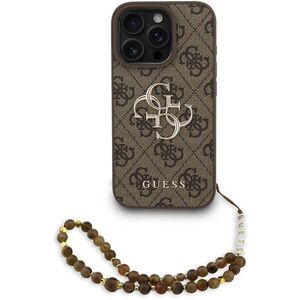 Guess PU 4G Metal Logo Strap iPhone 16 Pro Max Brown tok kép