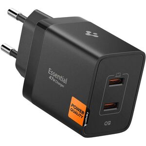 Spigen Essential 47W Wall Charger EE472EU Black kép