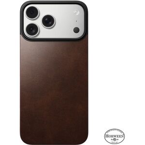 Nomad Magnetic Leather Back Rustic Brown (Horween) iPhone 17 Pro MagSafe tok kép