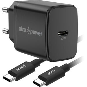 AlzaPower Compact SET A520 (20W + USB-C/C 60W Cable) fekete kép