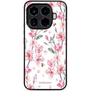 Mobiwear Glossy Xiaomi 15T Pro rózsaszín virágok fényes tok kép