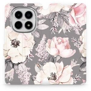 Mobiwear Flip Xiaomi Redmi Note 15 5G virágok szürke tok kép