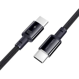 Vention USB 2.0 C Male to C Male 5A Dirt-Resistant Cable 2m Black ABS Type kép