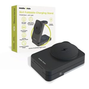 Mobile Origin 3in1 Foldable Charging Stand With Light PW28 Black kép