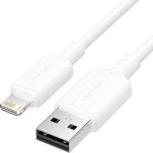 Vention USB 2.0 Type-A Male to Lightning Male 2.4A Cable 2M White PVC Type kép