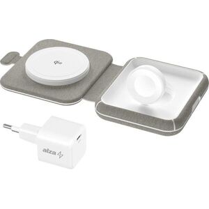 AlzaPower WQT510 Wireless Qi2 Compatible with MagSafe Travel Charger 2in1 15W, szürke kép