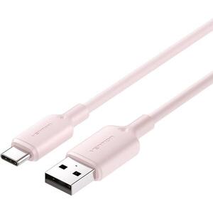 Vention USB 2.0 A Male to C Male 3A Cable 2M Pink PVC Type kép