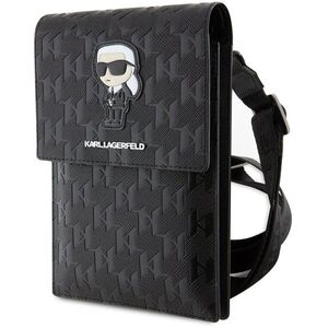 Karl Lagerfeld Saffiano Monogram Ikonik NFT Telefontáska, fekete kép
