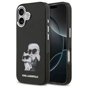 Karl Lagerfeld IML Aquarelle Karl and Choupette iPhone 17 fekete tok kép