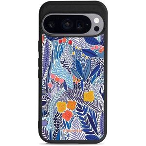 Mobiwear Glossy Google Pixel 9 Pro kék virágok fényes tok kép