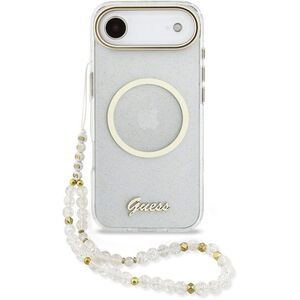 Guess IML Glitter Script Strap MagSafe, hátlapi, iPhone Air, Transparent kép