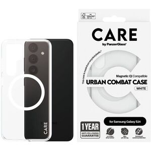 PanzerGlass CARE Urban Samsung Galaxy S24 Qi átlátszó-fehér tok - 1 év sárgulás elleni garancia kép