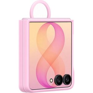 Samsung Galaxy Z Flip8 szilikon mágneses tok ujjgyűrűvel, rózsaszín kép