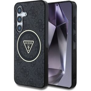 Guess IML 4G Glitter and Triangle Logo Samsung Galaxy S25 fekete MagSafe tok kép