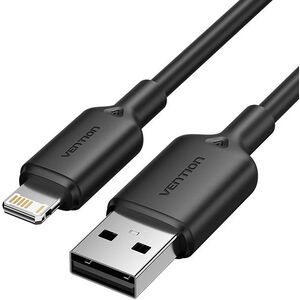 Vention USB 2.0 Type-A Male to Lightning Male 2.4A Cable 1M Black PVC Type kép