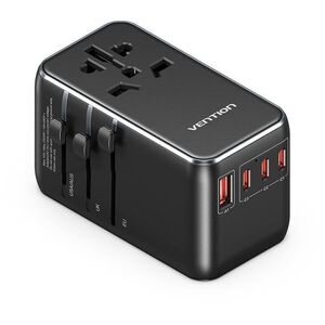 Vention 4-Port USB (C + C + C + A) GaN Universal Travel Adapter (100W/100W/20W/18W) Black kép