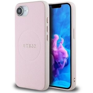 Guess PU Grained Classic Logo MagSafe telefon tok iPhone 16e/17e készülékhez, rózsaszín kép