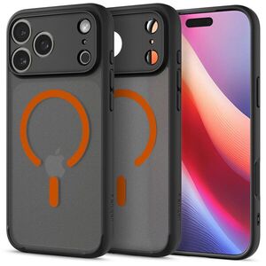 Spigen Ultra Hybrid MagSafe Frost Black Orange iPhone 17 Pro Max tok kép