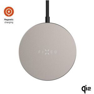 FIXED MagPad Slim Vezeték nélküli töltő, MagSafe kompatibilis, Qi2, 15 W, titán kép