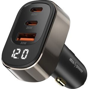 AlzaPower X570 autós töltő USB-A + USB-C Power Delivery 100W fekete kép