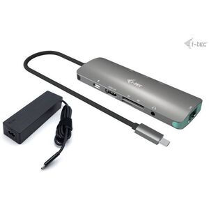i-tec USB-C Metal Nano Docking Station 4K HDMI LAN s PD 100W + i-tec Universal Charger 100 W kép