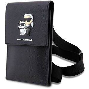 Karl Lagerfeld Saffiano Metal Logo NFT Telefontáska, fekete kép