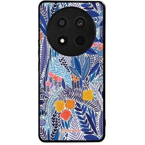 Mobiwear Glossy Honor Magic7 Lite 5G kék virágok fényes tok kép