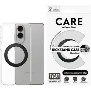 PanzerGlass CARE Kickstand QI Samsung Galaxy S25 Edge átlátszó-fekete tok kép