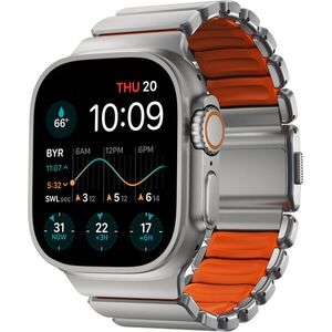 Nomad Stratos Band AW 45 / 46 / 49 mm - Natural Titanium Ultra Orange FKM kép