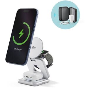 Epico UltraBase Qi2 25W 3in1 Fold fém Mag+ vezeték nélküli töltőállvány EF60 - Ezüst kép
