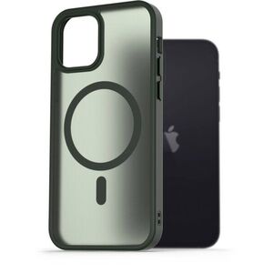 AlzaGuard Matte Case Compatible with Magsafe iPhone 12 / 12 Pro sötétzöld tok kép