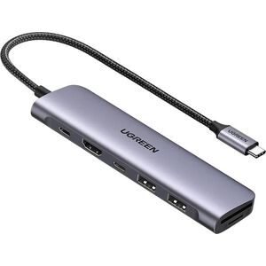 UGREEN 7-in-1 USB-C to HDMI/2*USB 3.0/RJ45/SD/TF/PD100W kép