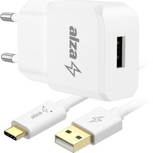 AlzaPower Smart Charger 2.1 A - fehér + Core USB-C 2.0, 1 m - fehér kép