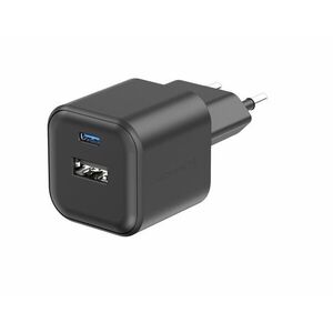 Swissten GaN 1x USB-C 35 W PD + 1x USB-A 27 W QC töltőfej - fekete kép