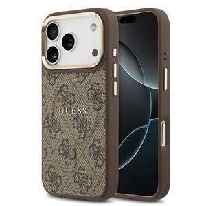 Guess PU Leather 4G Gold Frame iPhone 17 Pro barna MagSafe tok kép