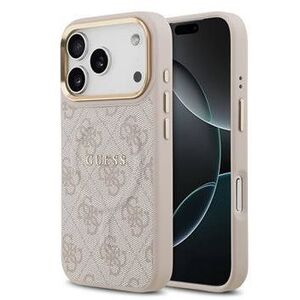Guess PU Leather 4G Gold Frame iPhone 17 Pro rózsaszín MagSafe tok kép