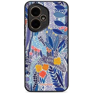 Mobiwear Glossy Honor 400 kék virágok fényes tok kép