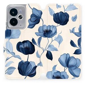 Mobiwear Flip Realme 14T 5G kék virágok tok kép