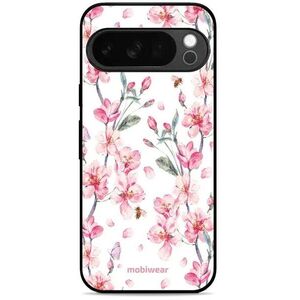 Mobiwear Glossy Google Pixel 10 Pro rózsaszín virágok fényes tok kép