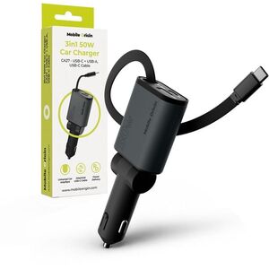 Mobile Origin 3in1 50W Car Charger CA27 USB-C + USB-A USB-C Cable kép