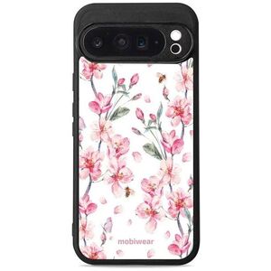 Mobiwear Glossy Google Pixel 9 Pro XL rózsaszín virágok fényes tok kép