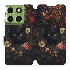 Mobiwear Flip Motorola Moto G06 power fekete macska tok kép