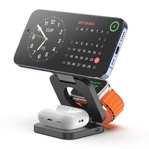 Kuxiu X55 3in1 Foldable Magnetic Wireless Charging Station, Gray kép