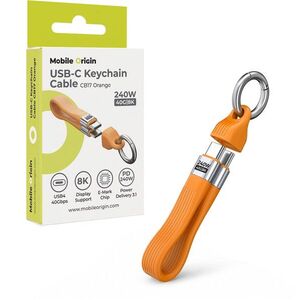 Mobile Origin 240W 40Gbps 8K USB-C Keychain Cable CB17 Orange kép